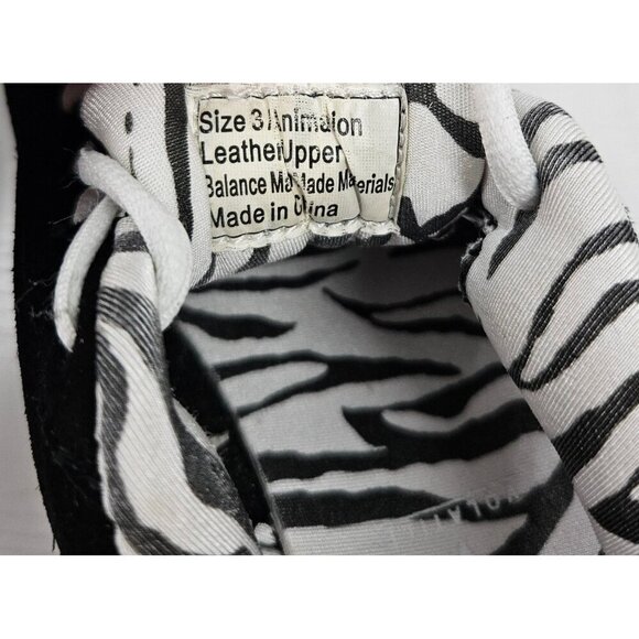 Volatile Animation Y2K Girl 3 Youth Platform Sneakers Black Suede Leather Zebra - Picture 5 of 7